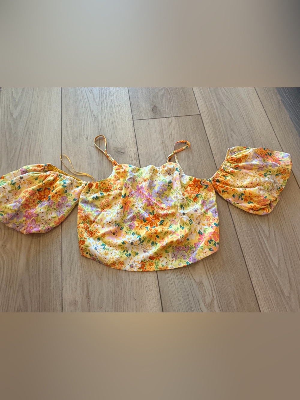 Floral Yellow off the shoulder blouse